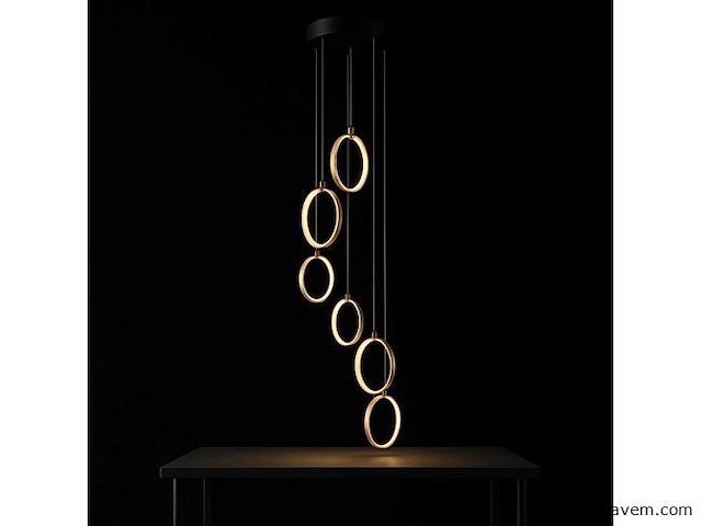 Led hanglamp – b069/6 – 3000k – warm wit – ø350 mm – in hoogte verstelbaar – zilver - afbeelding 4 van  4