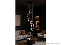Led hanglamp . b069/6 . 3000k . warm wit . ø350 mm . in hoogte verstelbaar . zilver - afbeelding 2 van  4