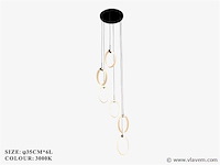 Led hanglamp . b069/6 . 3000k . warm wit . ø350 mm . in hoogte verstelbaar . zilver - afbeelding 3 van  4