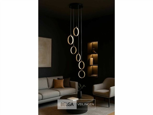 Led hanglamp – b069/6 – 3000k – warm wit – ø350 mm – in hoogte verstelbaar – zilver - afbeelding 3 van  5