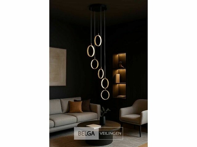 Led hanglamp – b069/6 – 3000k – warm wit – ø350 mm – in hoogte verstelbaar – zilver - afbeelding 3 van  5