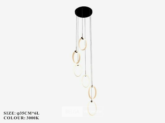 Led hanglamp – b069/6 – 3000k – warm wit – ø350 mm – in hoogte verstelbaar – zilver - afbeelding 4 van  5