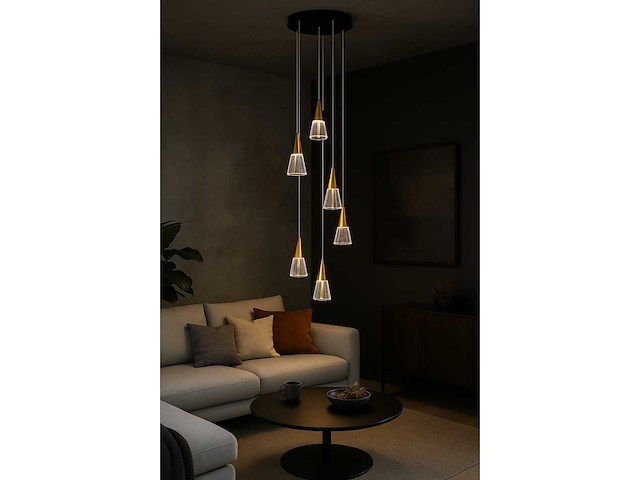 Led hanglamp – b073/6 – 3000k – warm wit – ø350 mm – in hoogte verstelbaar – zilver - afbeelding 2 van  4