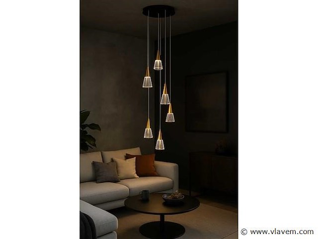 Led hanglamp – b073/6 – 3000k – warm wit – ø350 mm – in hoogte verstelbaar – zilver - afbeelding 2 van  4