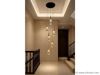 Led hanglamp . b073/6 . 3000k . warm wit . ø350 mm . in hoogte verstelbaar . zilver - afbeelding 3 van  4