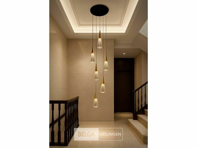 Led hanglamp – b073/6 – 3000k – warm wit – ø350 mm – in hoogte verstelbaar – zilver - afbeelding 4 van  5