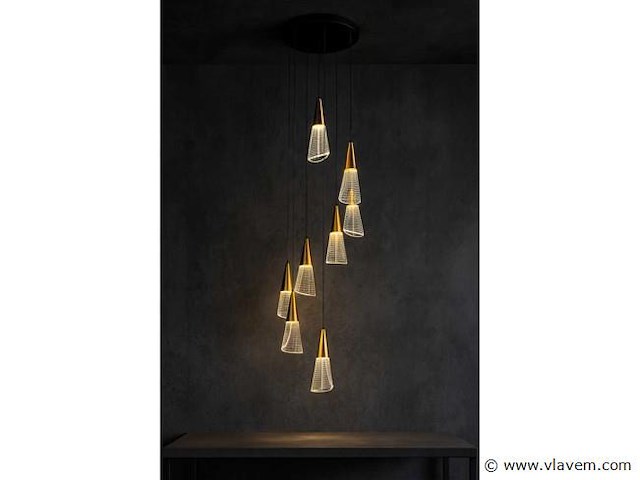 Led hanglamp – b073/8 – 3000k – warm wit – ø400 mm – in hoogte verstelbaar – zilver - afbeelding 3 van  3