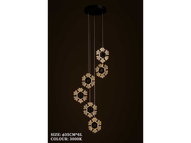 Led hanglamp – b074/6 – 3000k – warm wit – ø350 mm – in hoogte verstelbaar – zilver - afbeelding 4 van  4