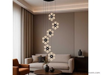 Led hanglamp . b074/6 . 3000k . warm wit . ø350 mm . in hoogte verstelbaar . zilver - afbeelding 1 van  4