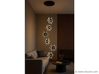 Led hanglamp . b074/6 . 3000k . warm wit . ø350 mm . in hoogte verstelbaar . zilver - afbeelding 3 van  4
