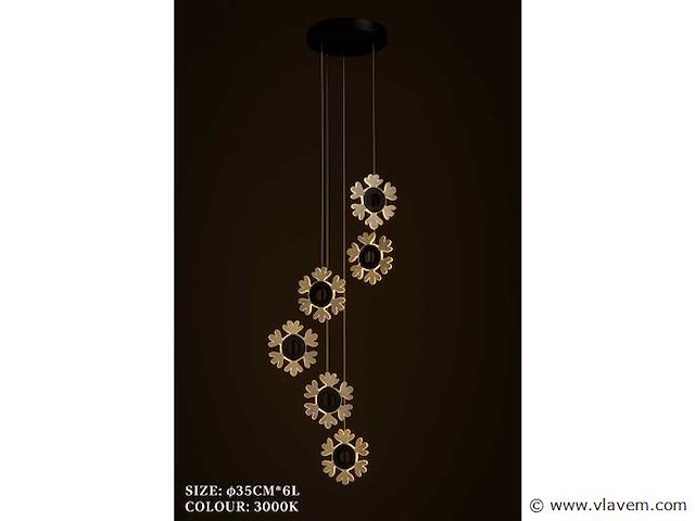 Led hanglamp – b074/6 – 3000k – warm wit – ø350 mm – in hoogte verstelbaar – zilver - afbeelding 4 van  4