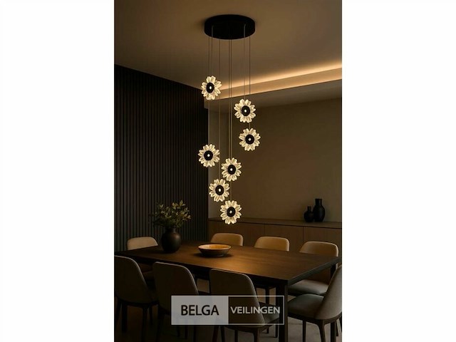 Led hanglamp – b074/6 – 3000k – warm wit – ø350 mm – in hoogte verstelbaar – zilver - afbeelding 3 van  5