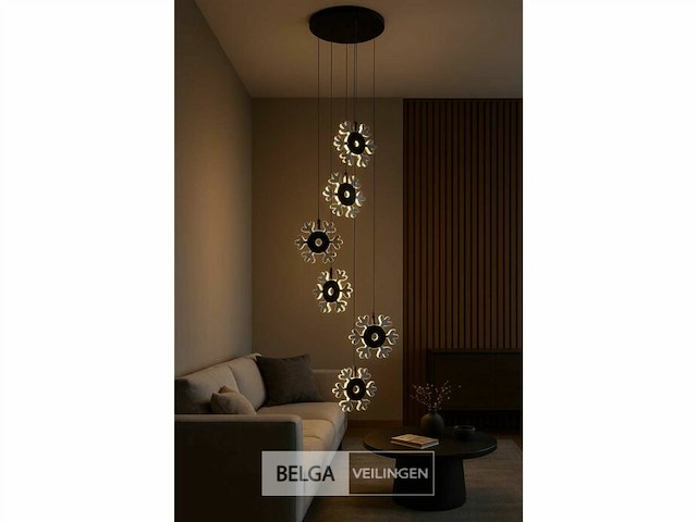 Led hanglamp – b074/6 – 3000k – warm wit – ø350 mm – in hoogte verstelbaar – zilver - afbeelding 4 van  5