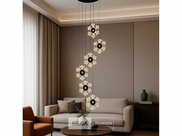 Led hanglamp – b074/6 – 3000k – warm wit – ø350 mm – in hoogte verstelbaar – zilver - afbeelding 2 van  5