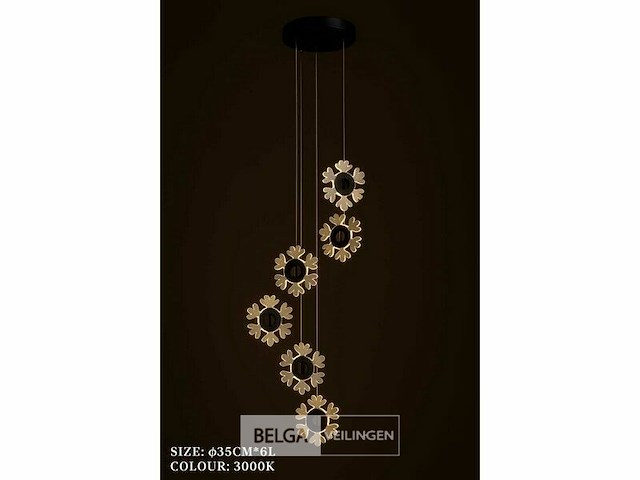 Led hanglamp – b074/6 – 3000k – warm wit – ø350 mm – in hoogte verstelbaar – zilver - afbeelding 5 van  5