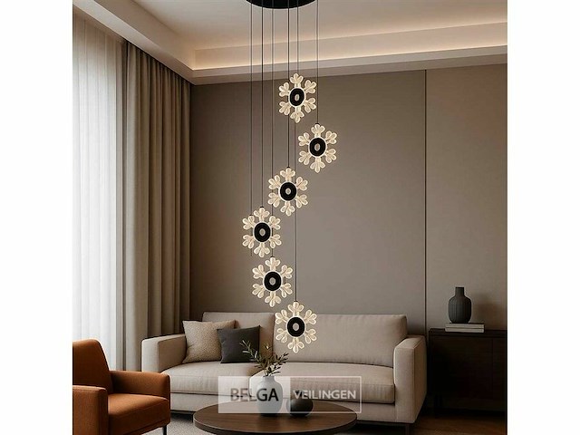Led hanglamp – b074/6 – 3000k – warm wit – ø350 mm – in hoogte verstelbaar – zilver - afbeelding 1 van  5