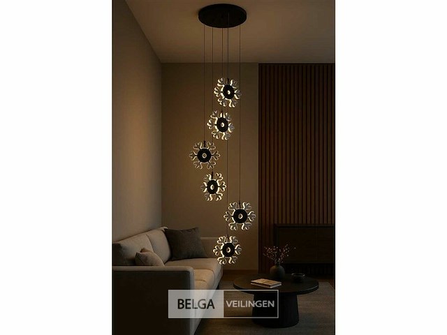 Led hanglamp – b074/6 – 3000k – warm wit – ø350 mm – in hoogte verstelbaar – zilver - afbeelding 4 van  5