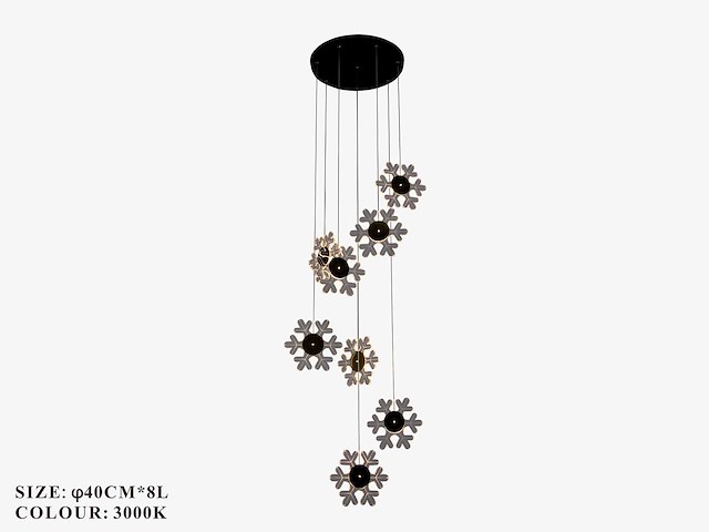 Led hanglamp – b074/8 – 3000k – warm wit – ø400 mm – in hoogte verstelbaar – zilver - afbeelding 2 van  2