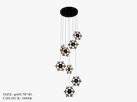 Led hanglamp – b074/8 – 3000k – warm wit – ø400 mm – in hoogte verstelbaar – zilver - afbeelding 2 van  2