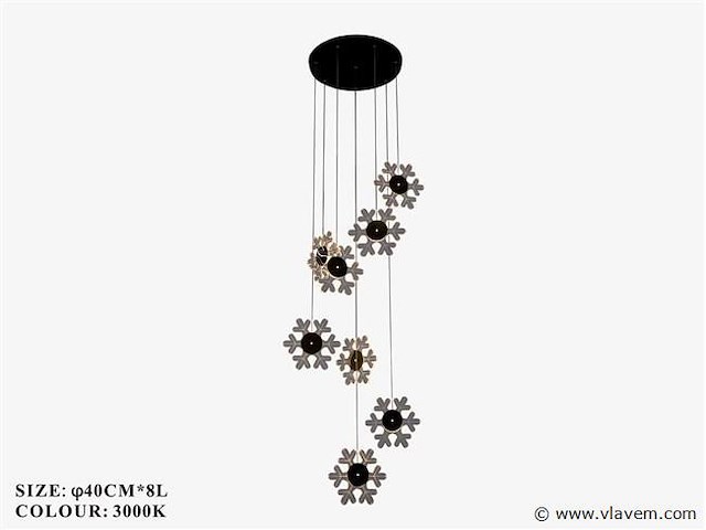 Led hanglamp – b074/8 – 3000k – warm wit – ø400 mm – in hoogte verstelbaar – zilver - afbeelding 2 van  2