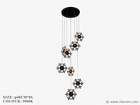 Led hanglamp – b074/8 – 3000k – warm wit – ø400 mm – in hoogte verstelbaar – zilver - afbeelding 2 van  2