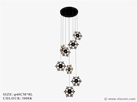 Led hanglamp – b074/8 – 3000k – warm wit – ø400 mm – in hoogte verstelbaar – zilver - afbeelding 2 van  2
