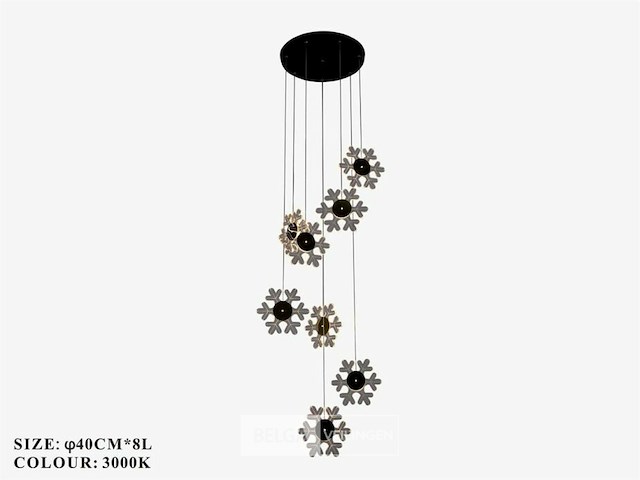 Led hanglamp – b074/8 – 3000k – warm wit – ø400 mm – in hoogte verstelbaar – zilver - afbeelding 3 van  3