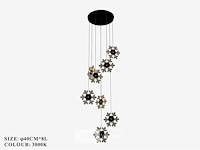 Led hanglamp – b074/8 – 3000k – warm wit – ø400 mm – in hoogte verstelbaar – zilver - afbeelding 3 van  3