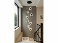 Led hanglamp – b074/8 – 3000k – warm wit – ø400 mm – in hoogte verstelbaar – zilver - afbeelding 1 van  3