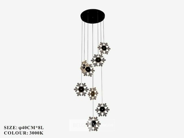 Led hanglamp – b074/8 – 3000k – warm wit – ø400 mm – in hoogte verstelbaar – zilver - afbeelding 3 van  3