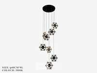 Led hanglamp – b074/8 – 3000k – warm wit – ø400 mm – in hoogte verstelbaar – zilver - afbeelding 3 van  3