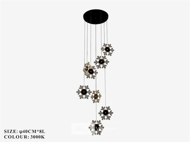 Led hanglamp – b074/8 – 3000k – warm wit – ø400 mm – in hoogte verstelbaar – zilver - afbeelding 3 van  3