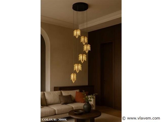 Led hanglamp design – 3000k warm wit – in hoogte verstelbaar – b063/6 - afbeelding 3 van  5