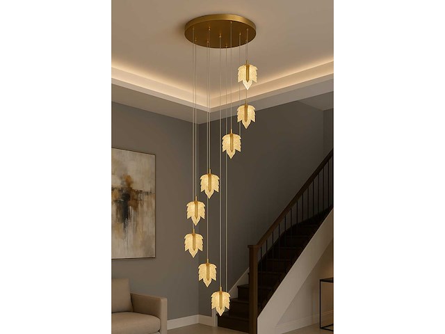 Led hanglamp design – 3000k warm wit – in hoogte verstelbaar – b063/8 - afbeelding 1 van  2