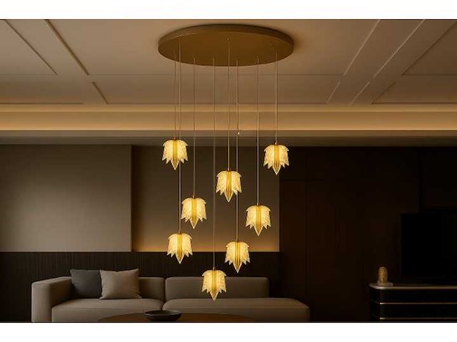 Led hanglamp design – 3000k warm wit – in hoogte verstelbaar – b063/8 - afbeelding 2 van  2