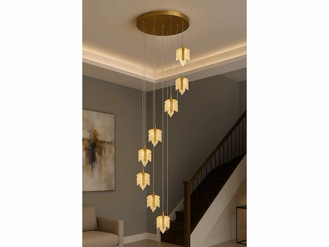 Led hanglamp design – 3000k warm wit – in hoogte verstelbaar – b063/8 - afbeelding 1 van  4