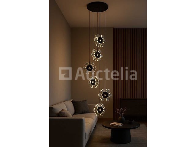Led hanglamp design – 3000k warm wit – in hoogte verstelbaar – b074/6 - afbeelding 1 van  4