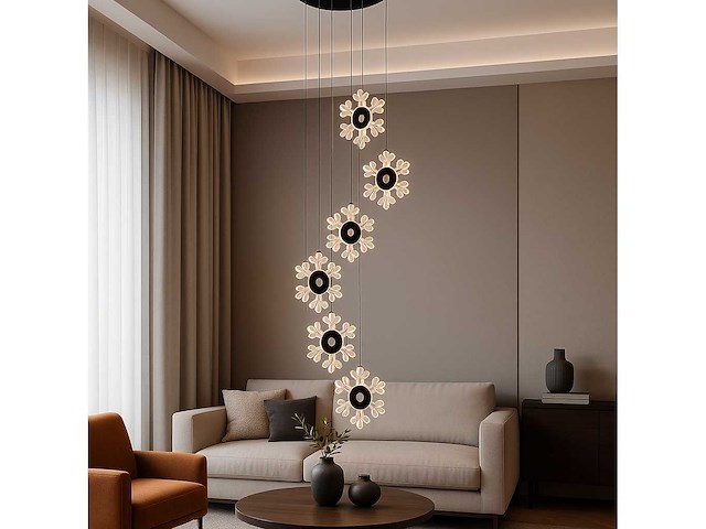 Led hanglamp design – 3000k warm wit – in hoogte verstelbaar – b074/6 - afbeelding 1 van  4