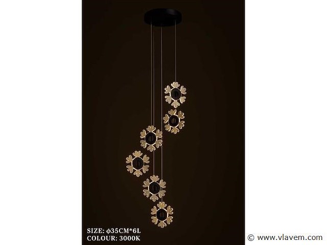 Led hanglamp design – 3000k warm wit – in hoogte verstelbaar – b074/6 - afbeelding 4 van  4