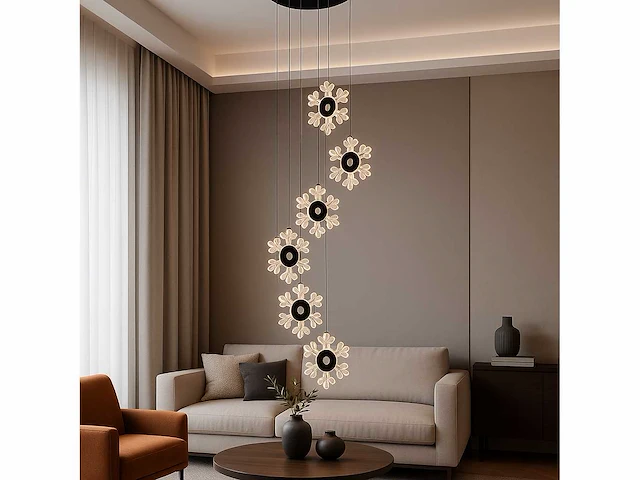 Led hanglamp design – 3000k warm wit – in hoogte verstelbaar – b074/6 - afbeelding 1 van  4