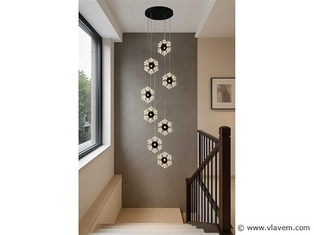 Led hanglamp design – 3000k warm wit – in hoogte verstelbaar – b074/8 - afbeelding 1 van  2