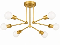Led hanglamp max 18w – 6x e27 – goud – 600x250mm – ip20 – lorenzo-6 - afbeelding 3 van  6