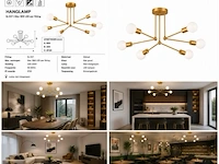 Led hanglamp max 18w – 6x e27 – goud – 600x250mm – ip20 – lorenzo-6 - afbeelding 6 van  6