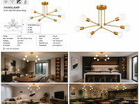 Led hanglamp max 18w – 6x e27 – goud – 600x250mm – ip20 – lorenzo-6 - afbeelding 5 van  5