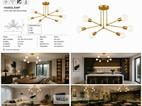Led hanglamp max 18w – 6x e27 – goud – 600x250mm – ip20 – lorenzo-6 - afbeelding 6 van  6