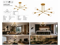 Led hanglamp max 18w – 6x e27 – goud – 600x250mm – ip20 – lorenzo-6 - afbeelding 5 van  5