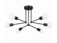 Led hanglamp max 18w – 6x e27 – zwart – 600x250mm – ip20 – lorenzo-6 - afbeelding 3 van  5