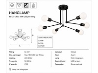 Led hanglamp max 18w – 6x e27 – zwart – 600x250mm – ip20 – lorenzo-6 - afbeelding 5 van  5