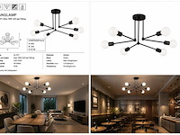 Led hanglamp max 18w – 6x e27 – zwart – 600x250mm – ip20 – lorenzo-6