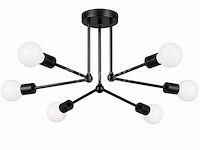 Led hanglamp max 18w – 6x e27 – zwart – 600x250mm – ip20 – lorenzo-6 - afbeelding 2 van  5